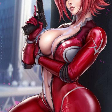 1girls, big ass, big breasts, big butt, blue eyes, bodysuit, breasts, catsuit, child bearing hips, cleavage, code geass, dandon fuga, female, female only, headband