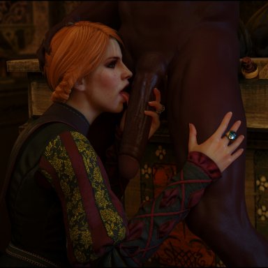 3d, 4k, anna henrietta, beauty mark, big penis, braid, braided hair, cd projekt red, clothed female nude male, cock hungry, dark-skinned male, dark skin, duchess, erection, faceless male