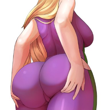 1girls, ass, big ass, big breasts, blonde hair, bodysuit, breasts, female, grabbing own ass, history's strongest disciple kenichi, huge ass, lixiart, miu furinji, solo, standing