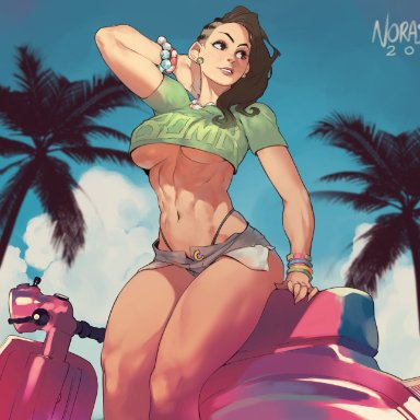 1girls, abs, big breasts, breasts, female, female only, large breasts, laura matsuda, muscles, muscular, muscular female, norasuko, solo