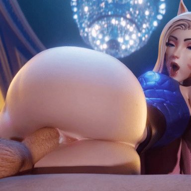 1boy, 1girls, 3d, ahe gao, ahri, animated, animation, big ass, cake, cum, cum in pussy, cum inside, ejaculation, game cg, huge ass