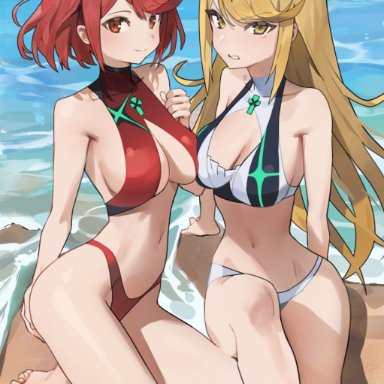 artist name, hood x art, mythra, pyra, tagme, xenoblade (series), xenoblade chronicles 2