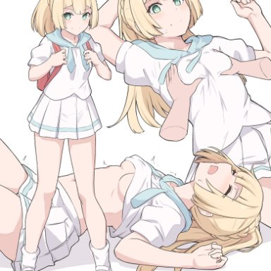 blonde hair, female, game freak, grope, groping, hirame sa, lillie (pokemon), nintendo, pokemon, pokemon sm, tagme