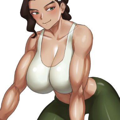 1girls, abs, avatar the last airbender, big breasts, breasts, cleavage, female, female only, kirinkirin, large breasts, muscles, muscular, muscular female, solo, the legend of korra