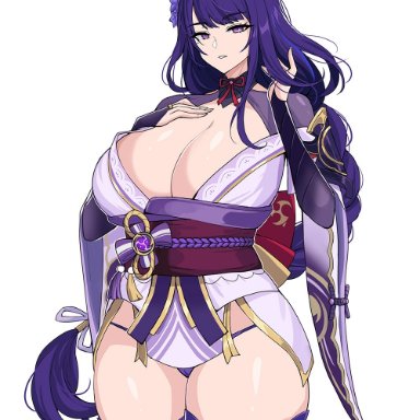 1female, 1girls, big breasts, breasts, busty, clothed, clothed female, drogod (artist), female, female only, genshin impact, hourglass figure, huge breasts, japanese clothes, kimono