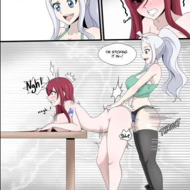 ass, bent over, blue eyes, breasts, brown eyes, brown hair, cana alberona, doggy style, erza scarlet, fairy tail, ggc, mirajane strauss, oppai, penetration, red hair