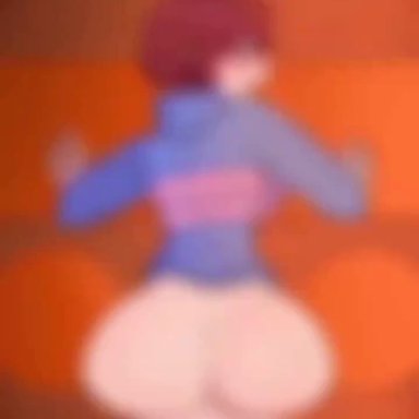 all fours, animated, big ass, chara, cum, cum outside, fat ass, frisk, jewry45944553, knife, male on female, undertale, video