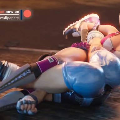 3d, abs, animated, arm lock, asphyxiation, ass, boots, bra, breasts, brown hair, choke hold, chokehold, choking, dead or alive, dead or alive 6
