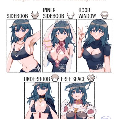 alternate costume, bikini, black bikini, black swimsuit, blue eyes, blue hair, breasts, bunny ears, bunny girl, bunnysuit, byleth (fire emblem), byleth (fire emblem) (female), cat ears, catgirl, cleavage