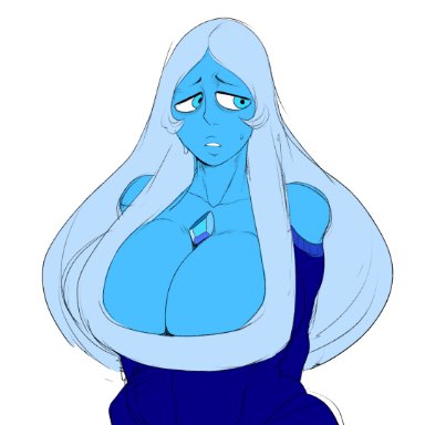 2021, blue diamond (steven universe), blue dress, blue eyes, blue skin, breasts, color, color edit, colored, detnox, edit, edited, gem (species), huge breasts, large breasts