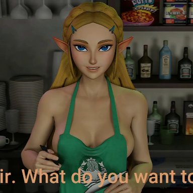 anianiboy, animated, apron, apron only, big breasts, blonde hair, blue eyes, female, has sound, long ears, male, money, mp4, nintendo, no sex