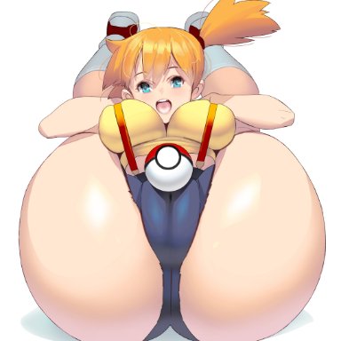 1girls, ass, big ass, big breasts, big butt, blue eyes, breasts, cameltoe, eye contact, female, kasumi (pokemon), large ass, large breasts, looking at viewer, masao