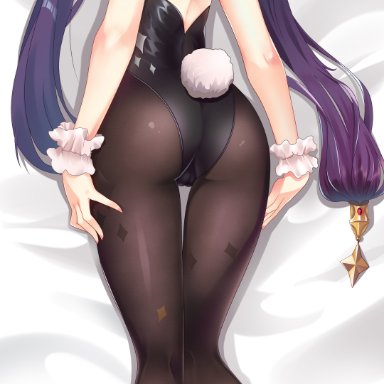 1girl, 1girls, animal ears, ass, blue eyes, blush, breasts, bunny ears, bunny tail, bunnysuit, choker, dakimakura, dakimakura design, earrings, fake animal ears