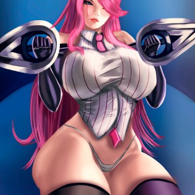 battle academia katarina, big breasts, blue eyes, breasts, huge breasts, katarina, katarina (league of legends), large breasts, league of legends, league of legends: wild rift, magentapeel, milf, panties, pink hair, pussy