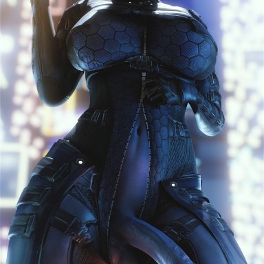 1futa, 3d, asari, big breasts, big penis, blender, bodysuit, breasts, clothed, clothing, erection, fugtrup, futa only, futanari, humanoid