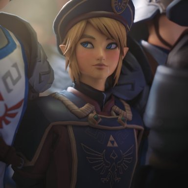 after sex, armor, blonde hair, blue eyes, breath of the wild, cum, cum drip, cum on mouth, femboy, fugtrup, gay, guard, guards, hylian, link