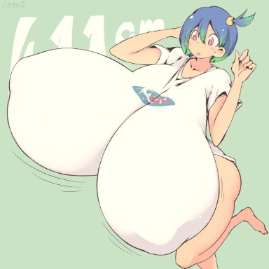 1girls, ass, bare legs, big ass, breast expansion, earth-chan, enormous breasts, female, female only, hataraki ari, hyper, hyper breasts, nipple bulge, short hair, solo