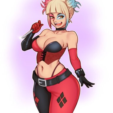 1girls, batman (series), breasts, cleavage, cosplay, dc, female, female only, harley quinn (cosplay), himiko toga, jakuson z, my hero academia, solo, tagme