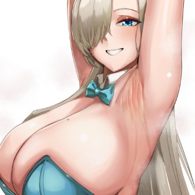 1girls, areolae, armpits, asuna (blue archive), blue archive, breasts, cleavage, female, female only, huge breasts, kirinkirin, looking at viewer, solo