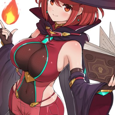 1girls, 2021, bangs, belly button, breasts, core crystal, earrings, female, female focus, female only, fire, gonzarez, halloween, hat, hi res