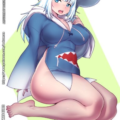 bokuman, feet, gawr gura, hololive, hololive english, legs, tagme, thick thighs, virtual youtuber