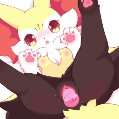 <3, 2021, 4:5, animated, anthro, anus, bodily fluids, bouncing breasts, braixen, breasts, canid, canine, clitoris, facial tuft, female