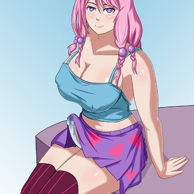 1futa, areolae, balls, big breasts, big penis, breasts, clothed, clothing, erection, erection in panties, erection under clothes, erection under skirt, fae-sama, fully clothed, futa only