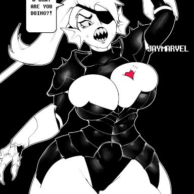 1girls, big breasts, huge breasts, jay-marvel, long hair, thick thighs, undertale, undyne