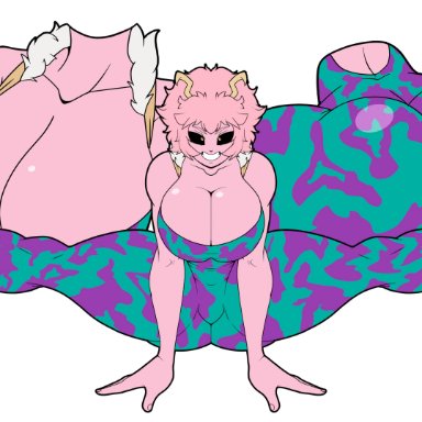 big ass, big breasts, big butt, black sclera, blindstash, bodysuit, cleavage, color, colored, female, fully clothed, horns, large ass, large breasts, mina ashido