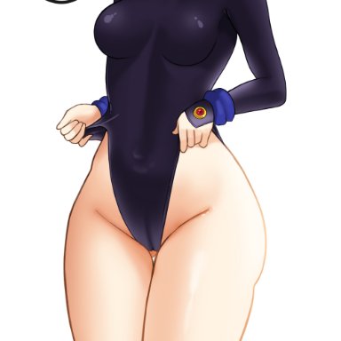 ben 10, blush, cartoon network, cosplay, dc, gwen tennyson, halloween, halloween costume, myst, orange hair, raven, raven (cosplay), raven (dc), small breasts, soft shading