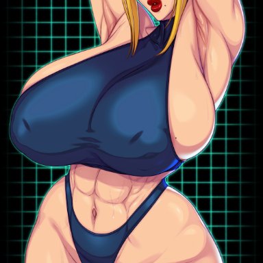 1girls, abs, breasts, cameltoe, cleavage, female, female only, huge breasts, looking at viewer, metroid, muscles, muscular, muscular female, raidou zero, raidouzero
