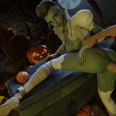 anal, animated, bouncing ass, bouncing breasts, bride sombra, cottontail, halloween, light-skinned male, light skin, overwatch, saveass , sombra, sound, tagme, tits