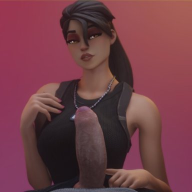 1boy1girl, black hair, black topwear, brown eyes, eyebrows, eyelashes, eyeshadow, female, fortnite, fortnite: battle royale, jjjjd, long hair, male, mostly clothed, nail polish