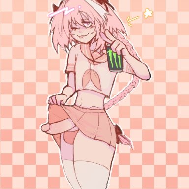 astolfo, astolfo (fate), astolfo monster cosplay (meme), fate (series), femboy, put2littlemore, trap, アストルフォ