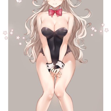 1girls, absurdres, alternate costume, animal ears, bangs, bare shoulders, black gloves, black leotard, blush, bow, bowtie, breasts, bunny ears, bunny girl, bunnysuit