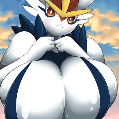 big breasts, cinderace, female, furry, huge breasts, norio (pheromosa times), pokémon (species), pokemon, tagme