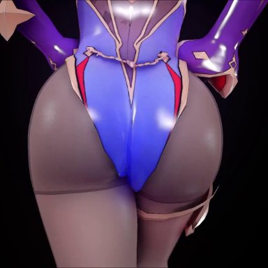 1girls, 3d, almightypatty, animated, ass, bouncing ass, female, female only, genshin impact, huge ass, mona (genshin impact), no sound, pantyhose, presenting, presenting hindquarters