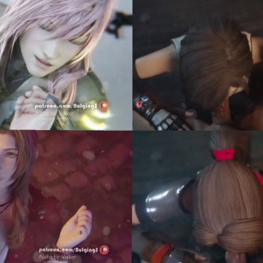 aerith gainsborough, animated, blowjob, bulgingsenpai, compilation, cum, cum on face, deepthroat, eclair farron, edit, final fantasy, handjob, jessie rasberry, large penis, light-skinned female