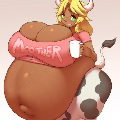 1girls, breasts, cleavage, cow girl, female, female only, hellbrain, huge belly, huge breasts, hyper belly, hyper pregnancy, looking at viewer, pregnant, ready to pop, thick thighs