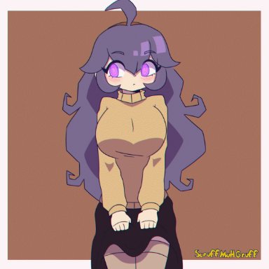 animated, bottomless, female, gif, hex maniac, nintendo, pokemon, pokemon xy, pussy, scruffmuhgruff, solo