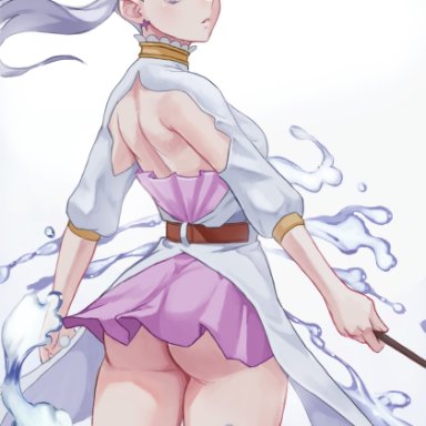 1girls, ass, ass focus, back view, bare back, big ass, black clover, breasts, bubble butt, curvy, earrings, edit, eyelashes, female, female only