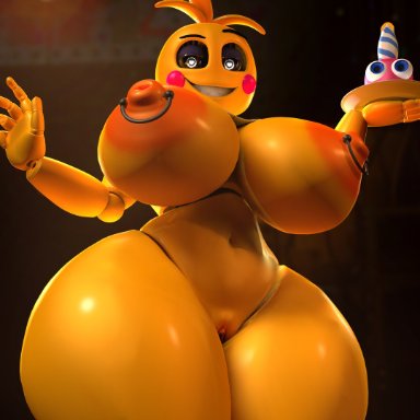 big breasts, c4d max, five nights at freddy's, five nights at freddy's 2, lovetaste chica, sex toy, toy chica (fnaf), toy chica (love taste), yellow body