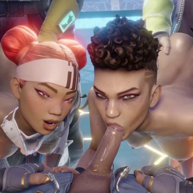 3d, animated, apex legends, ass, ass grab, bangalore, blender, bouncing breasts, breathing, caustic (apex legends), crypto (apex legends), dark-skinned female, dark-skinned male, doggy style, doggystyle