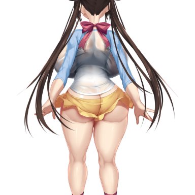 1girls, ass, big ass, big breasts, big butt, breasts, brown hair, double bun, female, huge breasts, kawahagitei, large breasts, nintendo, pokemon, pokemon bw2