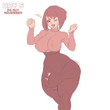 1futa, big breasts, big penis, clothed, clothing, erection, erection under clothes, fully clothed, futa only, futanari, huge ass, human, light-skinned futanari, light skin, no nut november