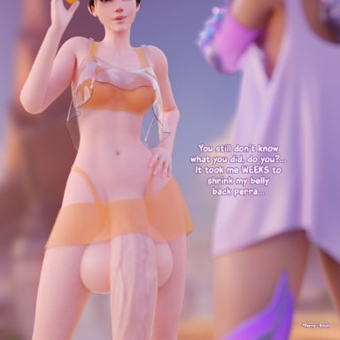 2futas, 3d, balls, blender, chainsmoker, erection, futa only, futanari, huge balls, huge cock, huge testicles, hyper penis, no nut november, overwatch, penis