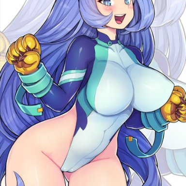 big breasts, blue eyes, breasts, female superhero, hero outfit(mha), my hero academia, nejire hado, purple hair, superheroine