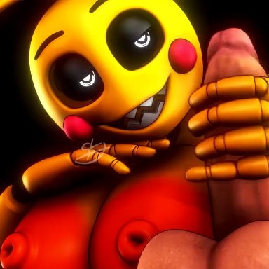 animatronic, big breasts, big nipples, big penis, five nights at freddy's, five nights at freddy's 2, hand on breast, handjob, large penis, skelexx, skxx elliot, tagme, toy chica (fnaf), toy chica (love taste), video