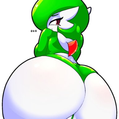 1girls, anthro, ass, ass focus, big ass, big butt, cameltoe, eye contact, female, gardevoir, large ass, looking at viewer, looking back, nintendo, pokémon (species)