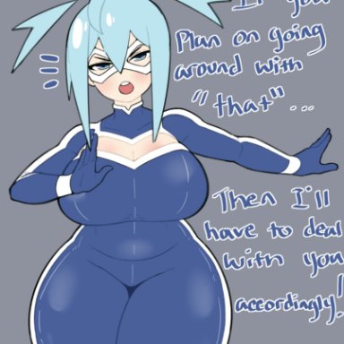 1girls, 2021, aqua hair, ass, big ass, big breasts, big hips, big thighs, bodysuit, bottomwear, breasts, cleavage cutout, clothed, clothing, curvaceous